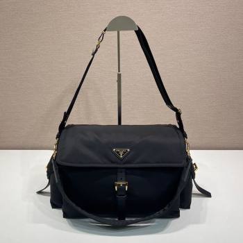 Prada Explore large Re-Nylon shoulder bag with flap Black 2025 1BD391 (YZ-260410090)