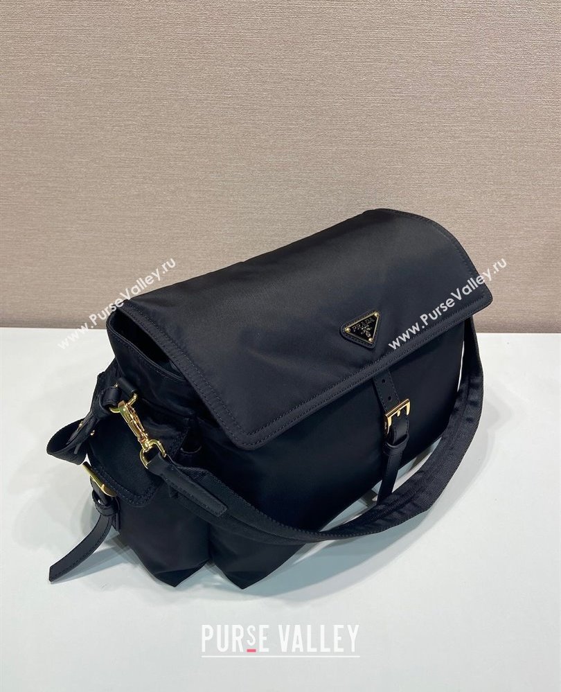 Prada Explore large Re-Nylon shoulder bag with flap Black 2025 1BD391 (YZ-250808056)
