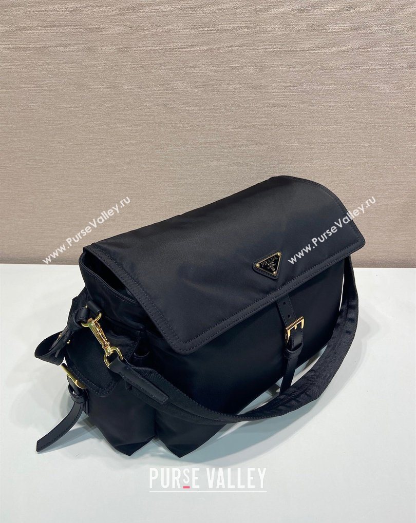 Prada Explore large Re-Nylon shoulder bag with flap Black 2025 1BD391 (YZ-260410090)