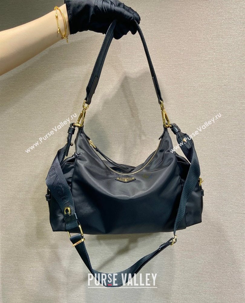 Prada Explore large Re-Nylon and leather shoulder bag Black 2025 1BC264 (YZ-250808057)
