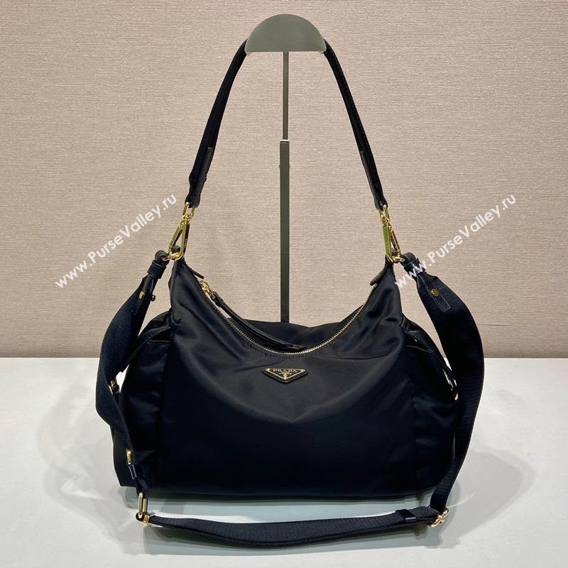 Prada Explore large Re-Nylon and leather shoulder bag Black 2025 1BC264 (YZ-250808057)