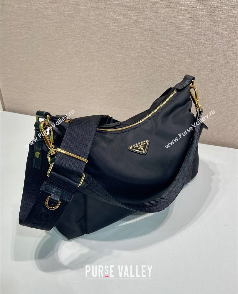 Prada Explore large Re-Nylon and leather shoulder bag Black 2025 1BC264 (YZ-250808057)