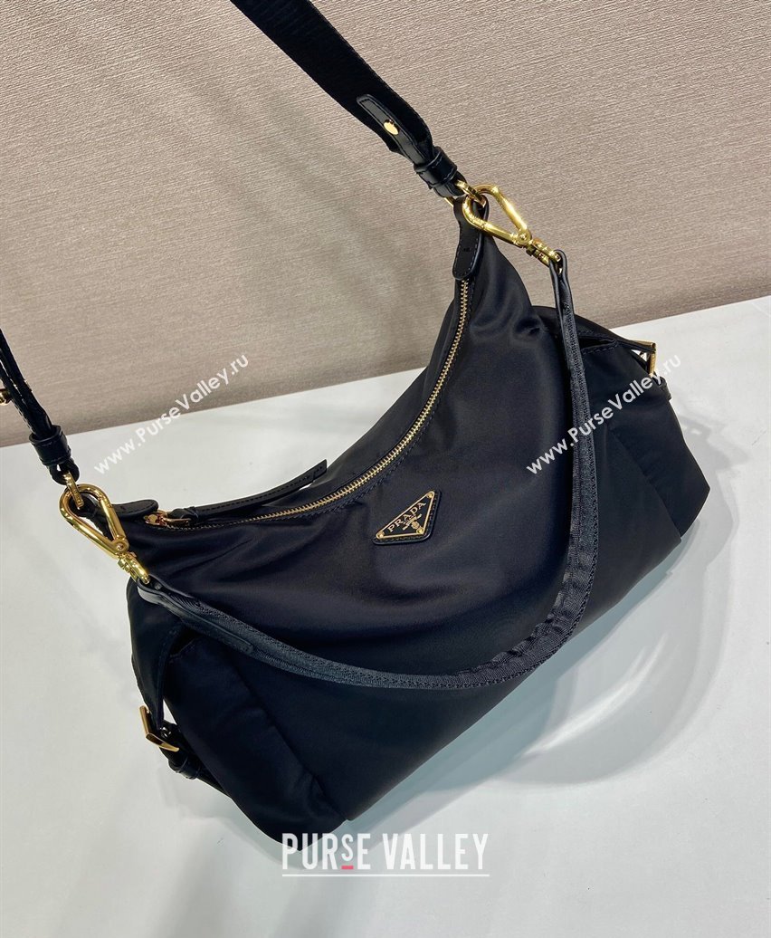 Prada Explore large Re-Nylon and leather shoulder bag Black 2025 1BC264 (YZ-250808057)
