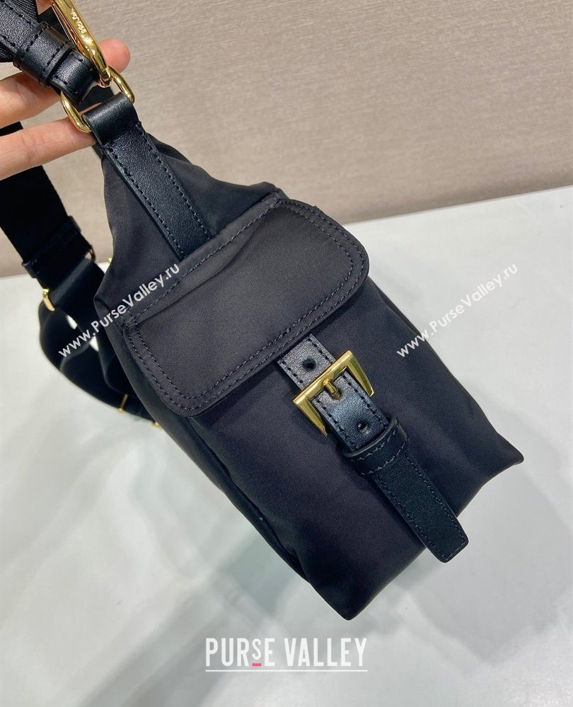 Prada Explore large Re-Nylon and leather shoulder bag Black 2025 1BC264 (YZ-250808057)
