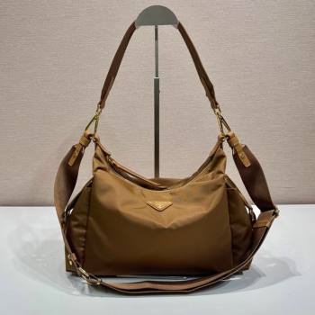 Prada Explore large Re-Nylon and leather shoulder bag Brandy Brown 2025 1BC264 (YZ-250808058)