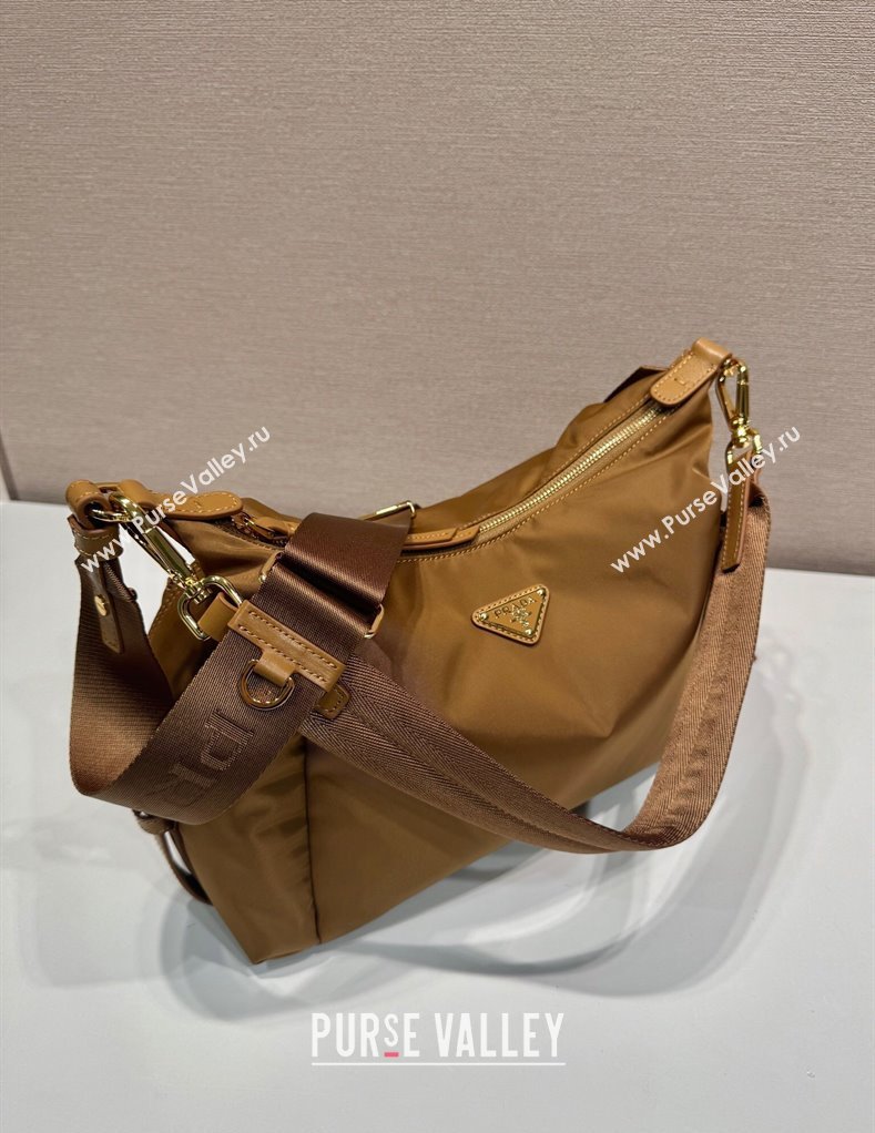 Prada Explore large Re-Nylon and leather shoulder bag Brandy Brown 2025 1BC264 (YZ-250808058)