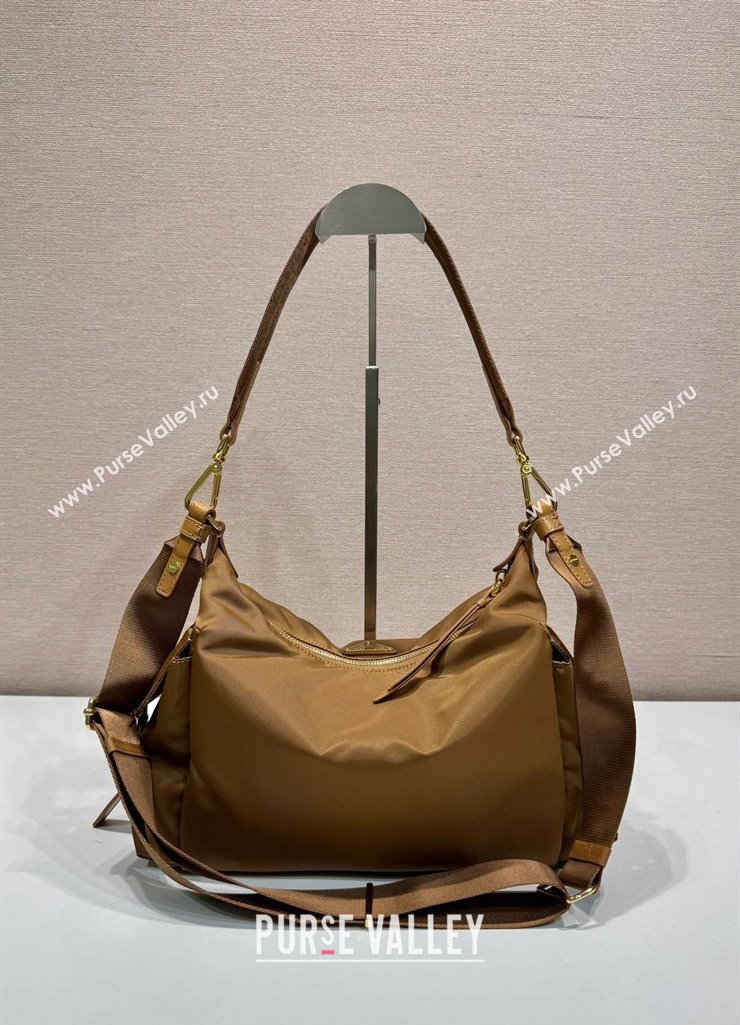 Prada Explore large Re-Nylon and leather shoulder bag Brandy Brown 2025 1BC264 (YZ-250808058)
