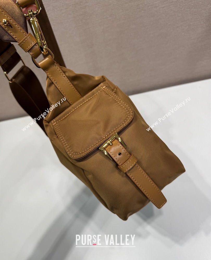 Prada Explore large Re-Nylon and leather shoulder bag Brandy Brown 2025 1BC264 (YZ-250808058)