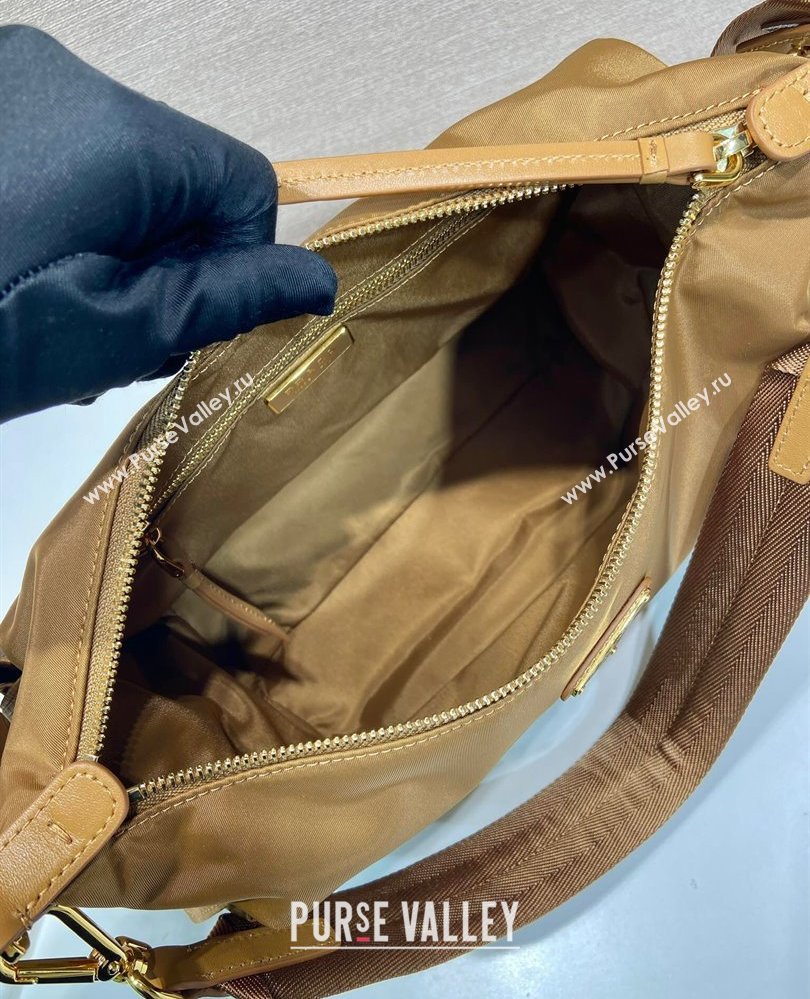 Prada Explore large Re-Nylon and leather shoulder bag Brandy Brown 2025 1BC264 (YZ-250808058)