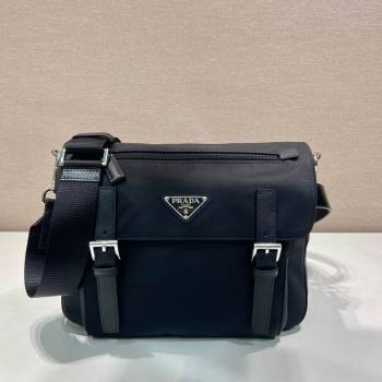 Prada Mens Nylon and Leather Messenger Bag Black 2025 2VD071 (YZ-250808078)