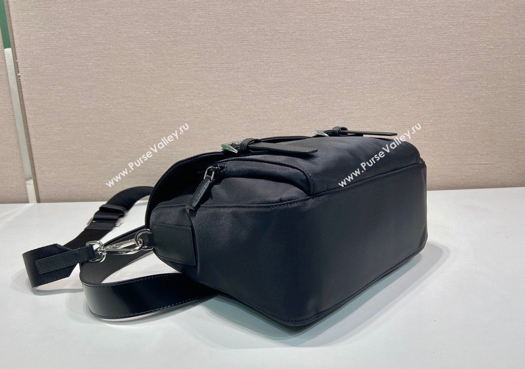 Prada Mens Nylon and Leather Messenger Bag Black 2025 2VD071 (YZ-250808078)