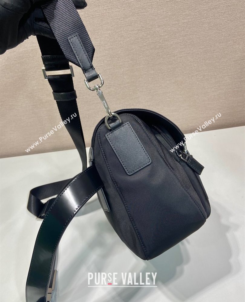 Prada Mens Nylon and Leather Messenger Bag Black 2025 2VD071 (YZ-250808078)