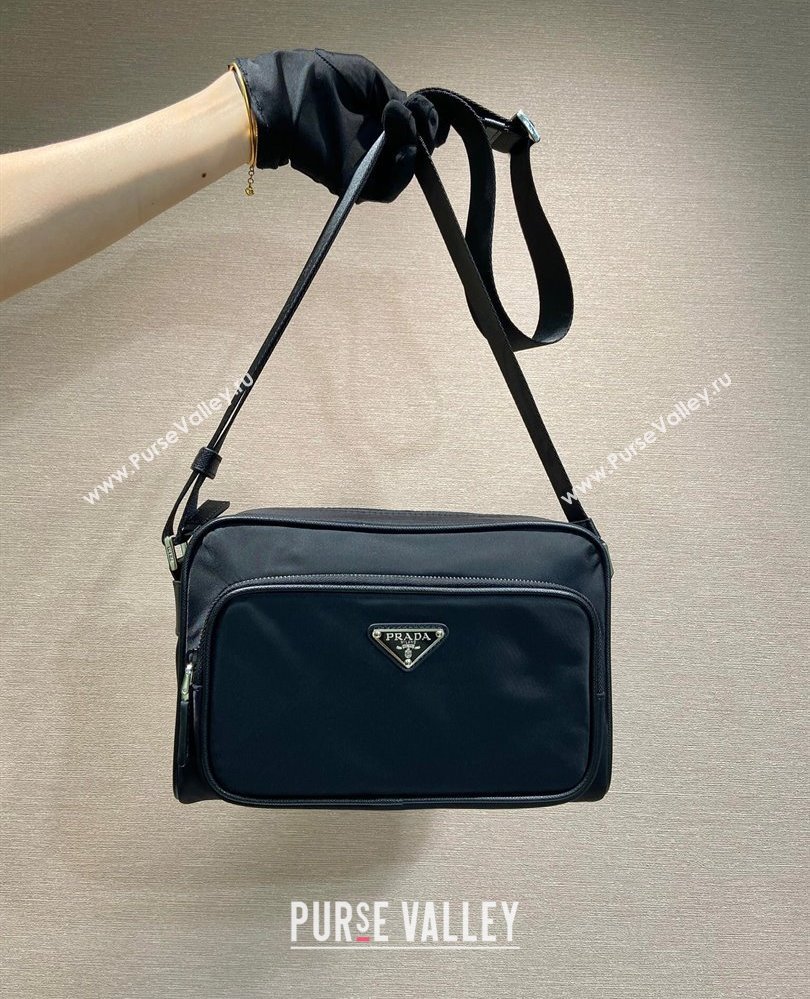 Prada Mens Small Re-Nylon and Saffiano leather shoulder bag Black 2025 2VH190 (YZ-250808079)
