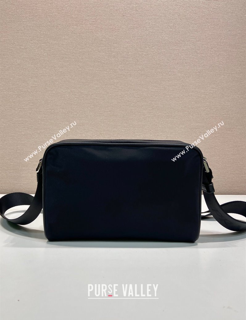 Prada Mens Small Re-Nylon and Saffiano leather shoulder bag Black 2025 2VH190 (YZ-250808079)
