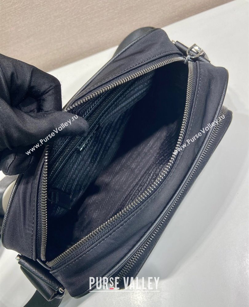Prada Mens Small Re-Nylon and Saffiano leather shoulder bag Black 2025 2VH190 (YZ-250808079)