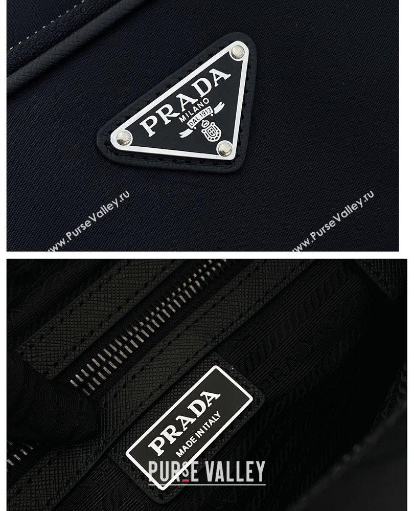 Prada Mens Small Re-Nylon and Saffiano leather shoulder bag Black 2025 2VH190 (YZ-250808079)