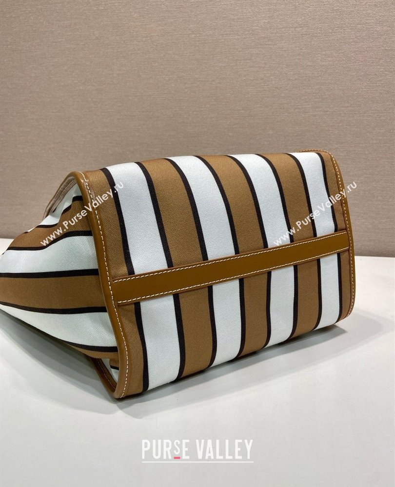 Prada Large Printed Canvas and Leather Tote Bag 1BG561 Brown 2025 (YZ-250808060)