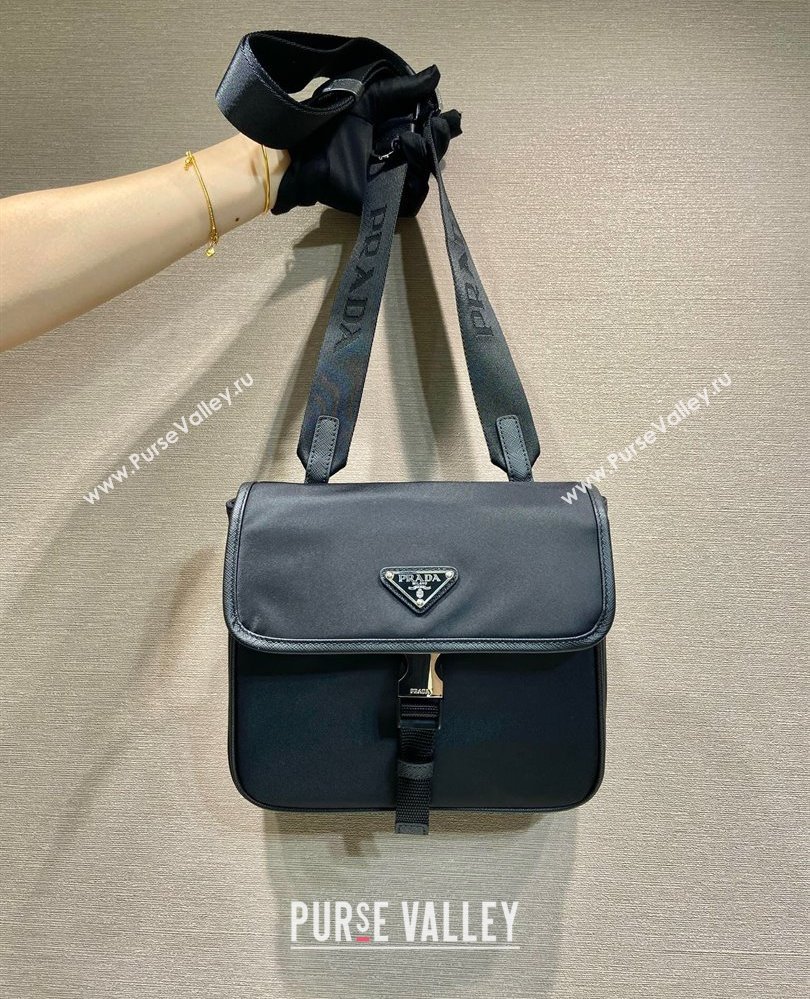 Prada Mens Re-Nylon and Saffiano leather shoulder bag Black 2025 2VD077 (YZ-250808089)