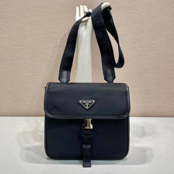 Prada Mens Re-Nylon and Saffiano leather shoulder bag Black 2025 2VD077 (YZ-250808089)