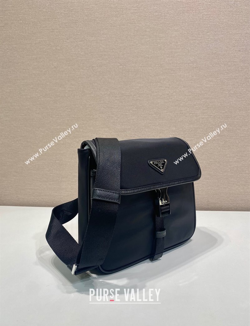 Prada Mens Re-Nylon and Saffiano leather shoulder bag Black 2025 2VD077 (YZ-250808089)