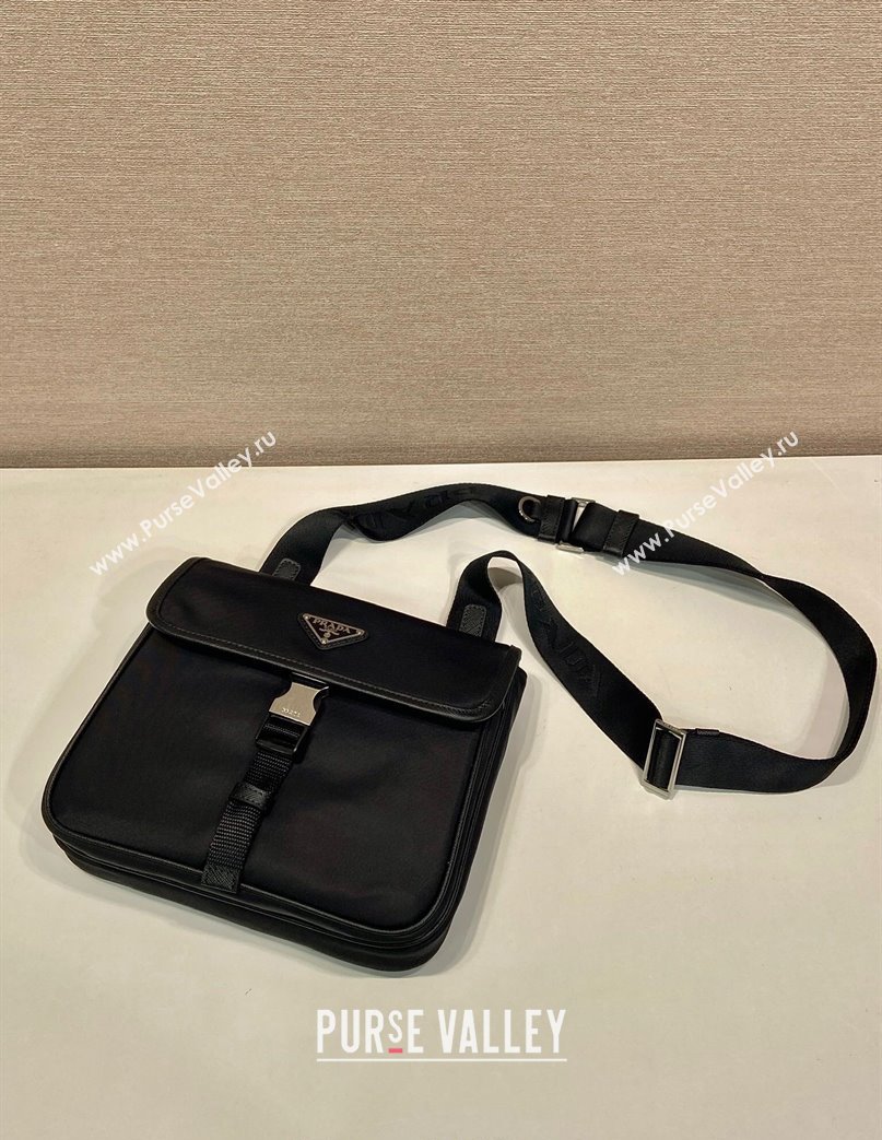Prada Mens Re-Nylon and Saffiano leather shoulder bag Black 2025 2VD077 (YZ-250808089)