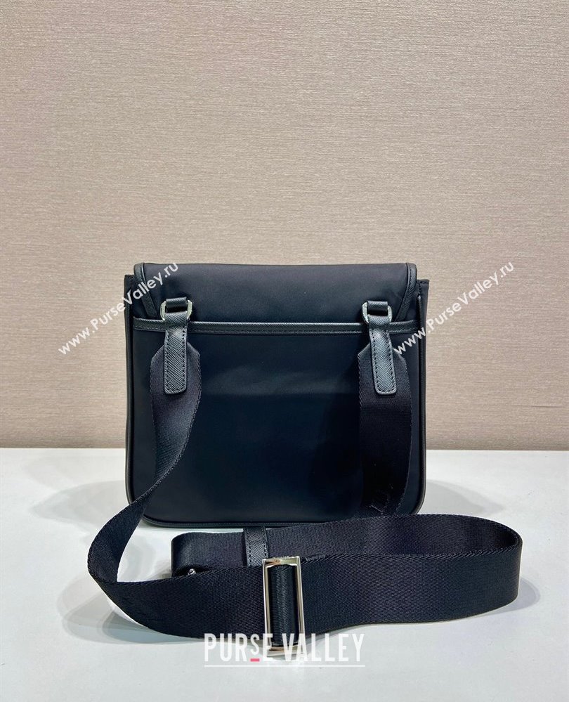 Prada Mens Re-Nylon and Saffiano leather shoulder bag Black 2025 2VD077 (YZ-250808089)
