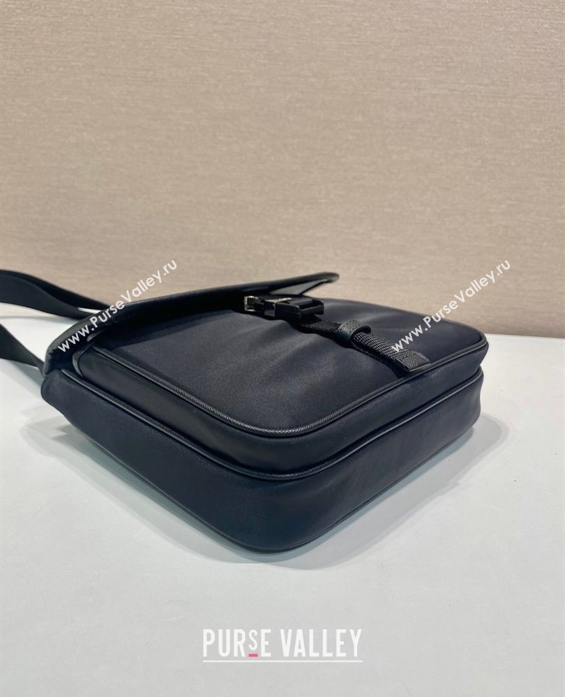 Prada Mens Re-Nylon and Saffiano leather shoulder bag Black 2025 2VD077 (YZ-250808089)