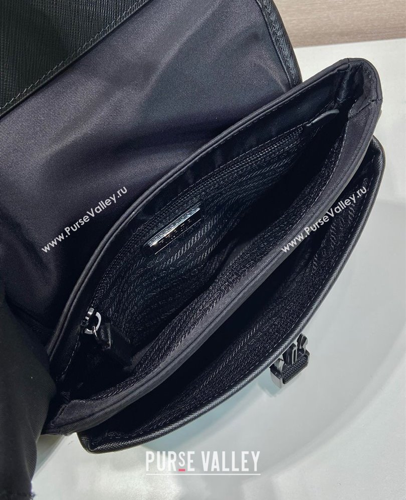 Prada Mens Re-Nylon and Saffiano leather shoulder bag Black 2025 2VD077 (YZ-250808089)