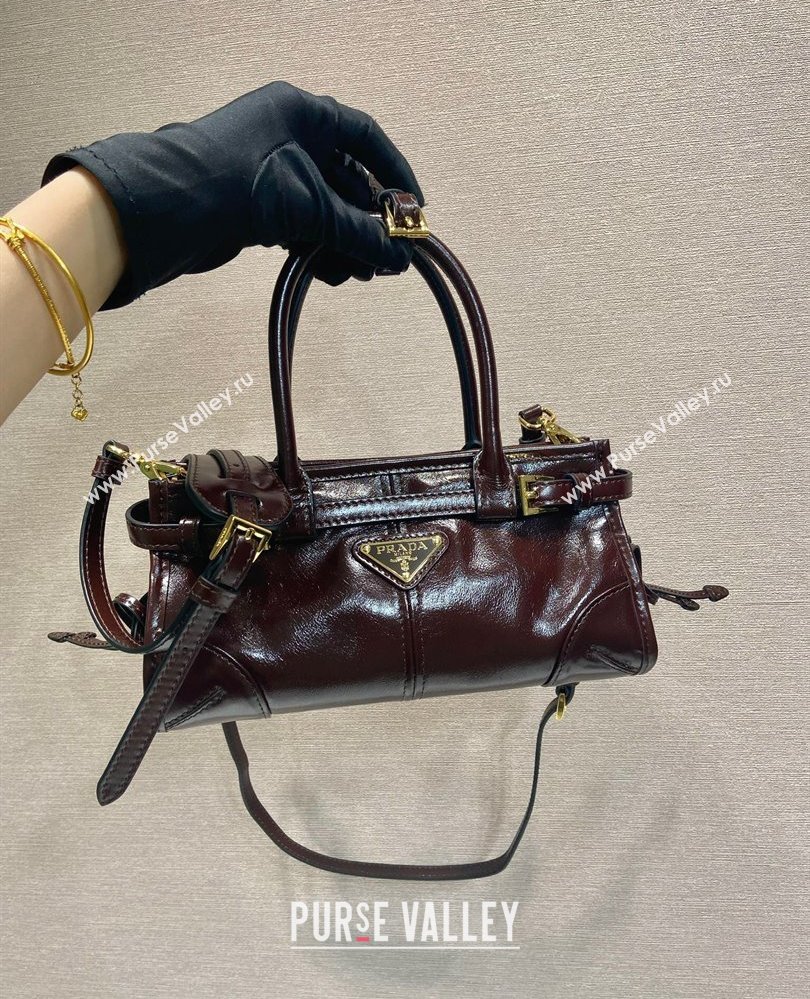 Prada Bonnie small leather handbag Dark Brown 2025 1BA486 (YZ-250808101)