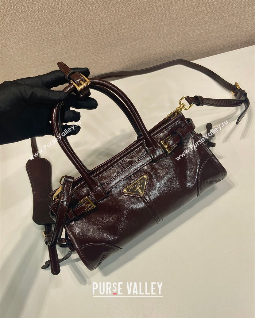 Prada Bonnie small leather handbag Dark Brown 2025 1BA486 (YZ-250808101)