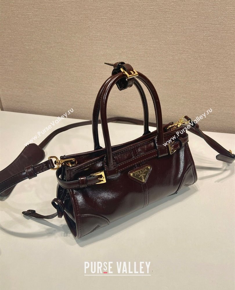 Prada Bonnie small leather handbag Dark Brown 2025 1BA486 (YZ-250808101)