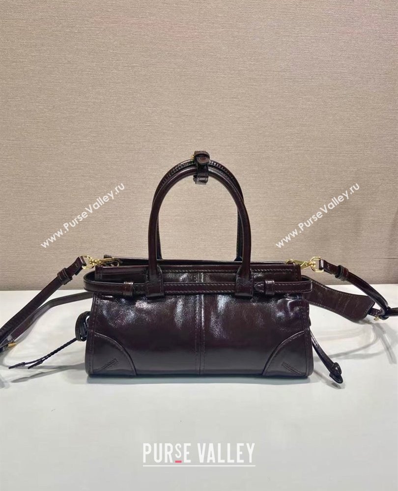 Prada Bonnie small leather handbag Dark Brown 2025 1BA486 (YZ-250808101)