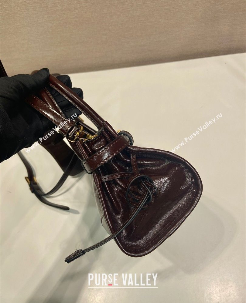 Prada Bonnie small leather handbag Dark Brown 2025 1BA486 (YZ-250808101)