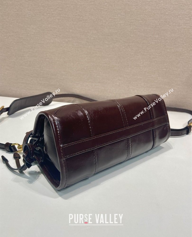 Prada Bonnie small leather handbag Dark Brown 2025 1BA486 (YZ-250808101)