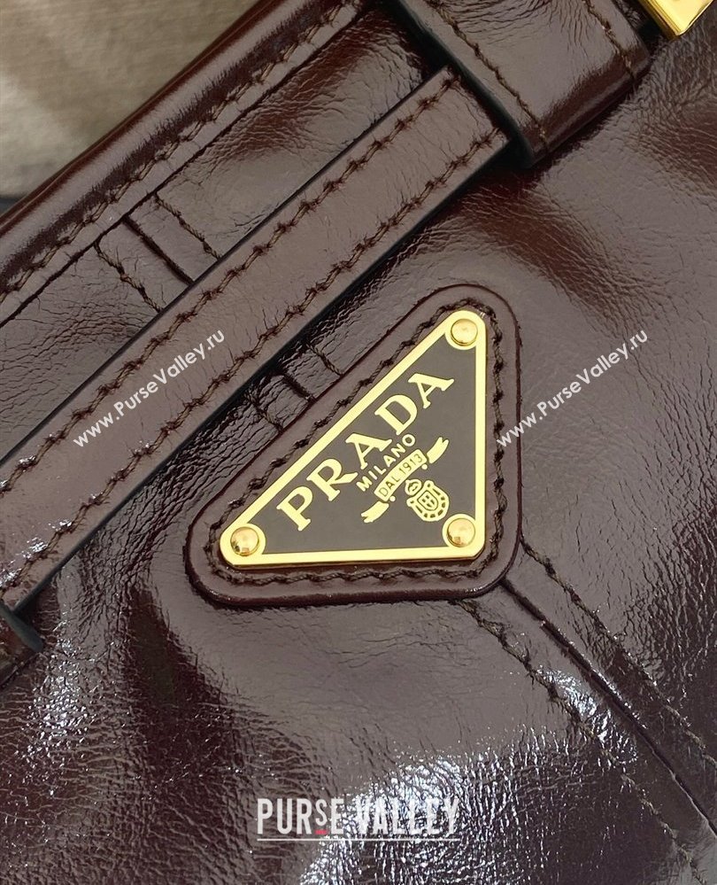 Prada Bonnie small leather handbag Dark Brown 2025 1BA486 (YZ-250808101)