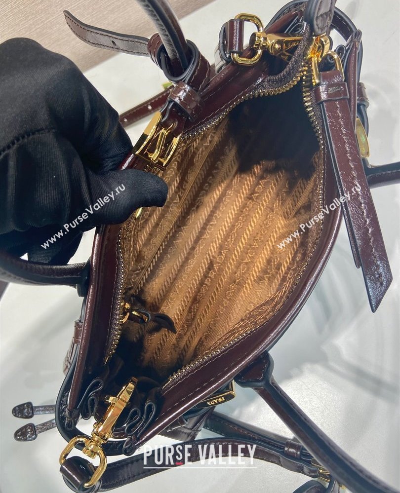 Prada Bonnie small leather handbag Dark Brown 2025 1BA486 (YZ-250808101)