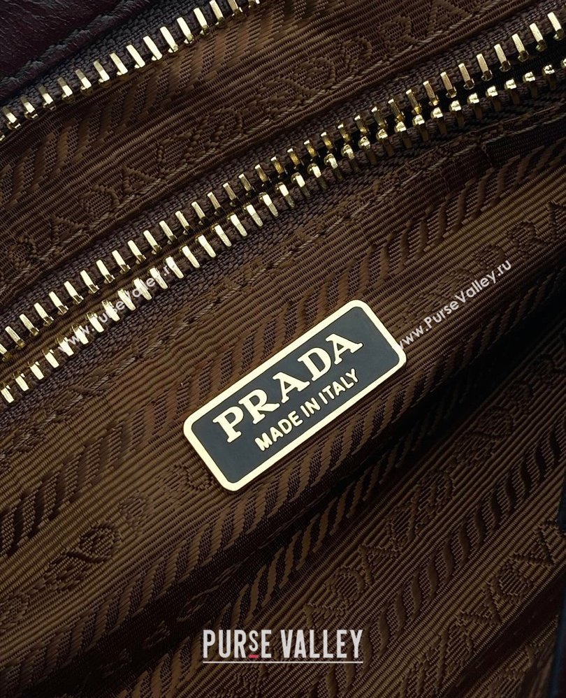 Prada Bonnie small leather handbag Dark Brown 2025 1BA486 (YZ-250808101)