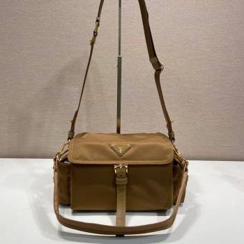 Prada Explore medium Re-Nylon shoulder bag with flap Brandy Brown 2025 1BD394 (YZ-250808053)