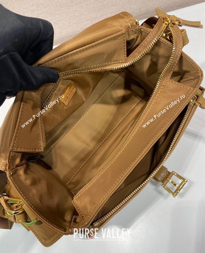 Prada Explore medium Re-Nylon shoulder bag with flap Brandy Brown 2025 1BD394 (YZ-250808053)