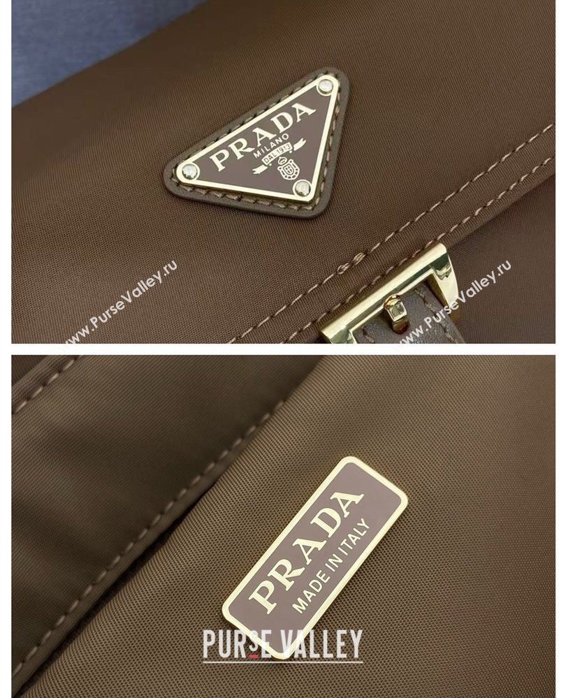Prada Explore medium Re-Nylon shoulder bag with flap Brandy Brown 2025 1BD394 (YZ-250808053)