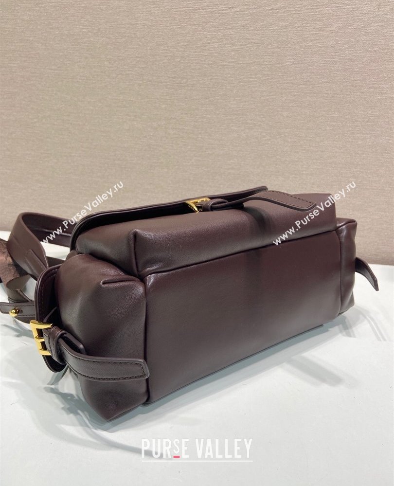 Prada Explore medium nappa leather shoulder bag with flap Sienna Brown 2025 1BD394 (YZ-250808054)