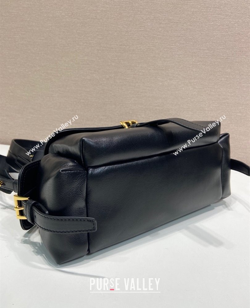 Prada Explore medium nappa leather shoulder bag with flap Black 2025 1BD394 (YZ-250808055)