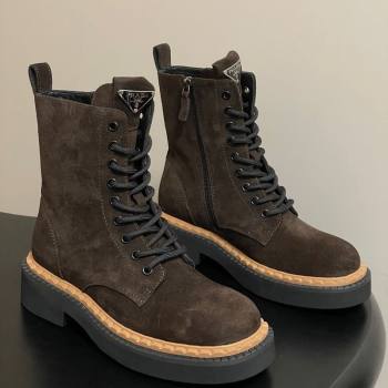 Prada Suede Ankle Boots Brown 2025 PR082510 (MD-250825055)