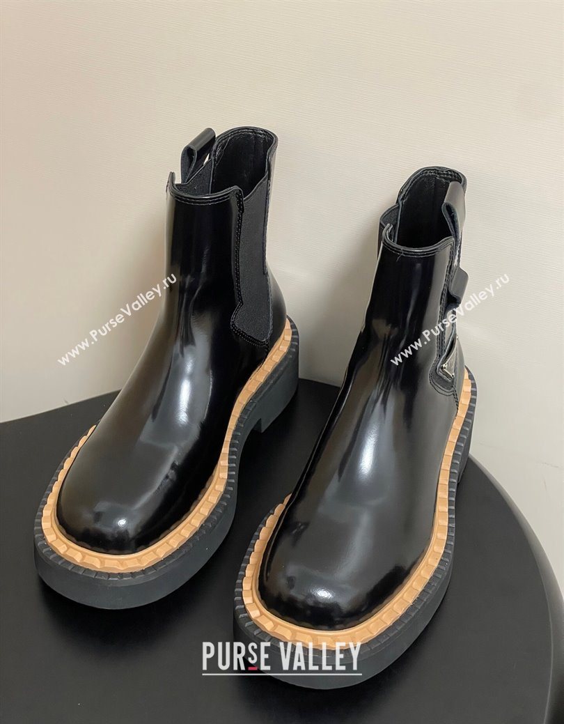 Prada Brushed Leather Ankle Boots Black 2025 PR082511 (MD-250825056)