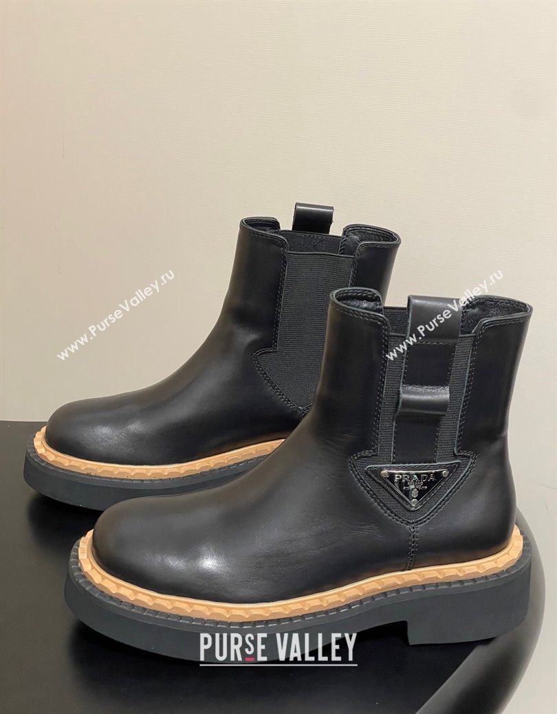 Prada Calf Leather Ankle Boots Black 2025 PR082511 (MD-250825057)