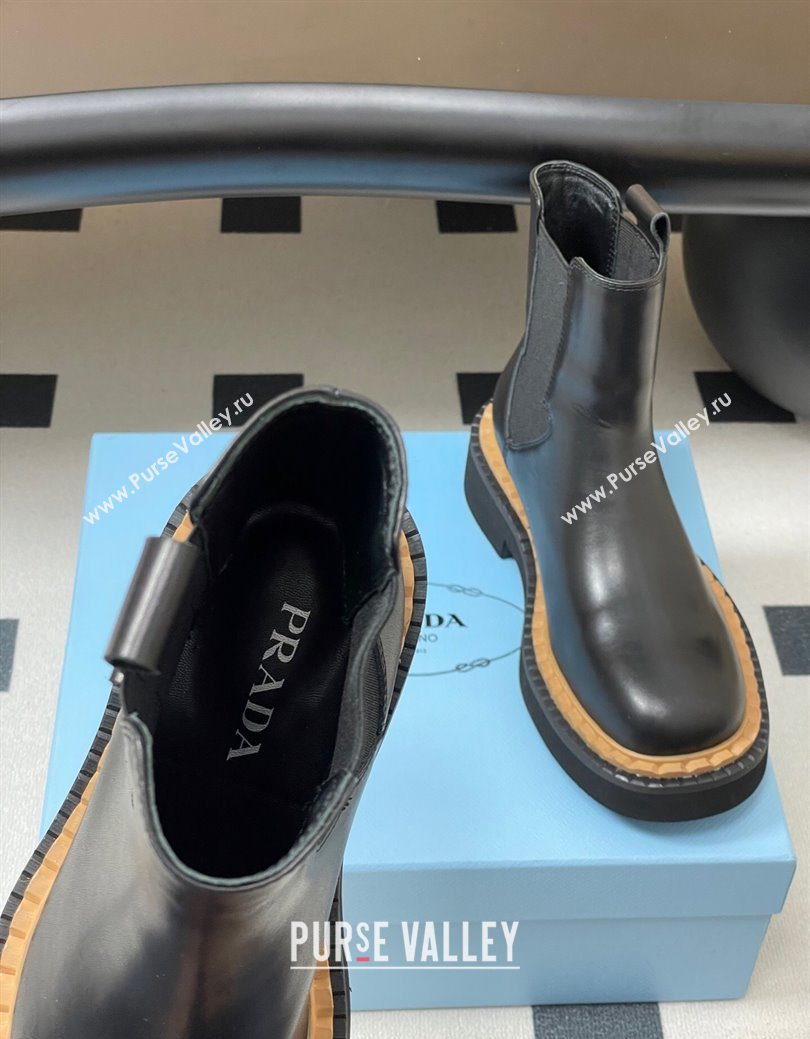 Prada Calf Leather Ankle Boots Black 2025 PR082511 (MD-250825057)