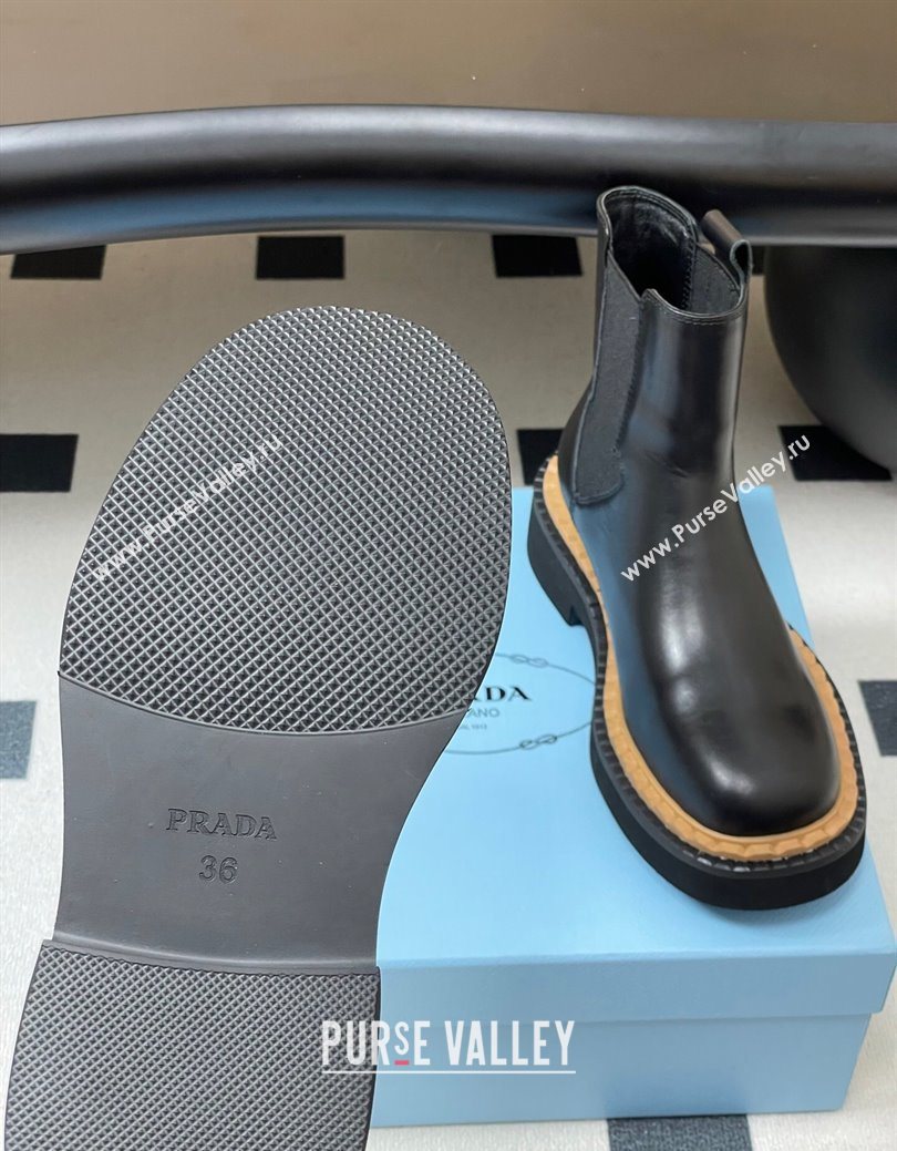 Prada Calf Leather Ankle Boots Black 2025 PR082511 (MD-250825057)