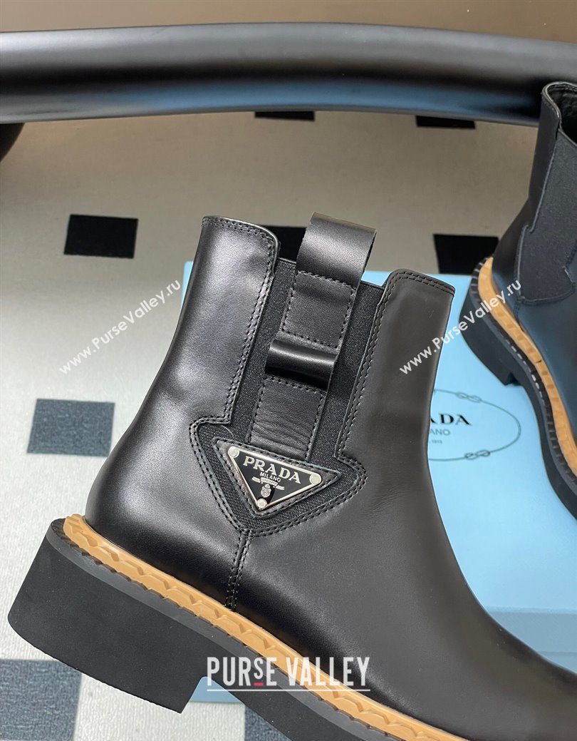 Prada Calf Leather Ankle Boots Black 2025 PR082511 (MD-250825057)