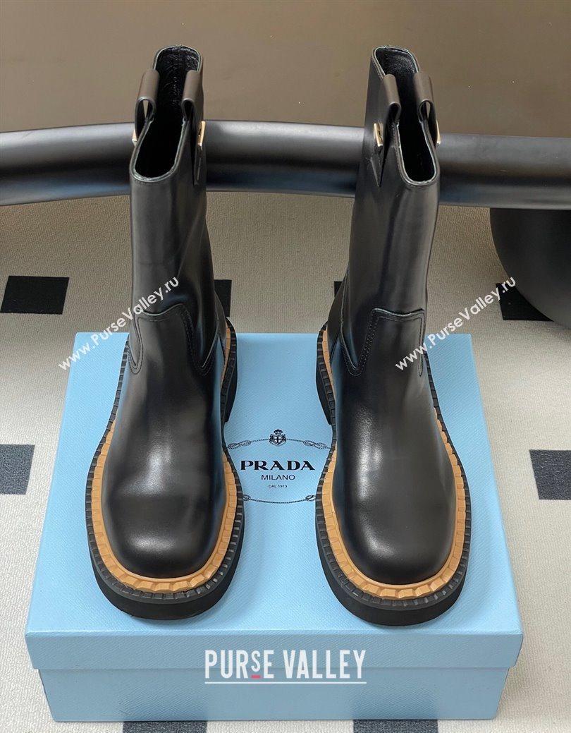 Prada Calf Leather Ankle Boots Black 2025 PR082512 (MD-250825061)