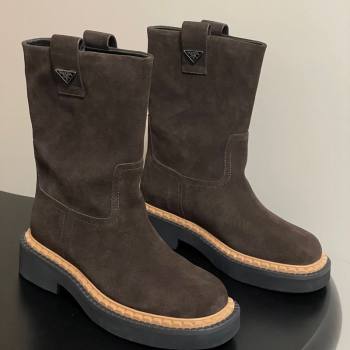 Prada Suede Ankle Boots Brown 2025 PR082512 (MD-250825062)